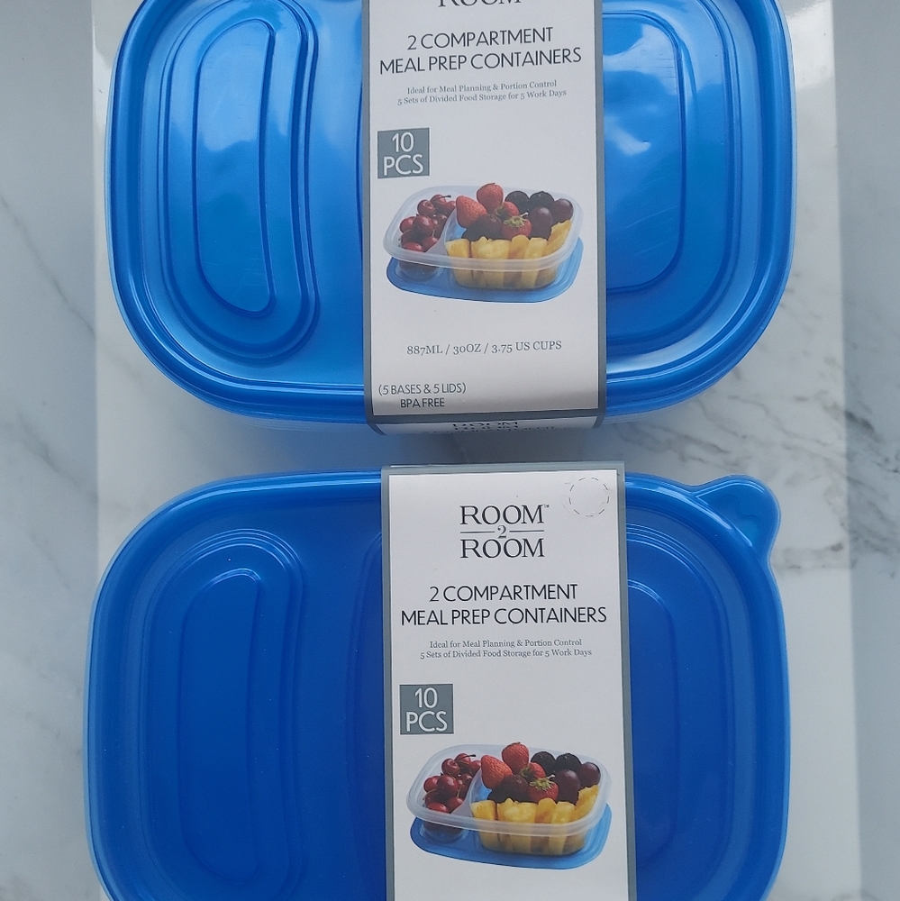 2 Sets of 5 Lunch Containers With Matching Lids